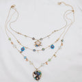 Collana Multistrato Romantica Geometrica Fiore Piccolo Diamanti Vintage