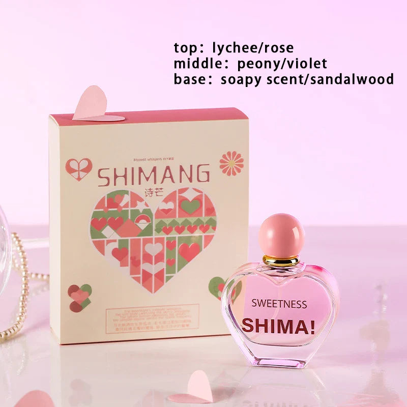 Creative Brand Unisex Heartshaped Perfume Fresh Natural Orange Berry Woody Rose Light Perfume Sweet Girlish Love Fragrance Spray