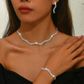 Set Gioielli Da Sposa Lusso Collane Bracciali Orecchini Cristallo