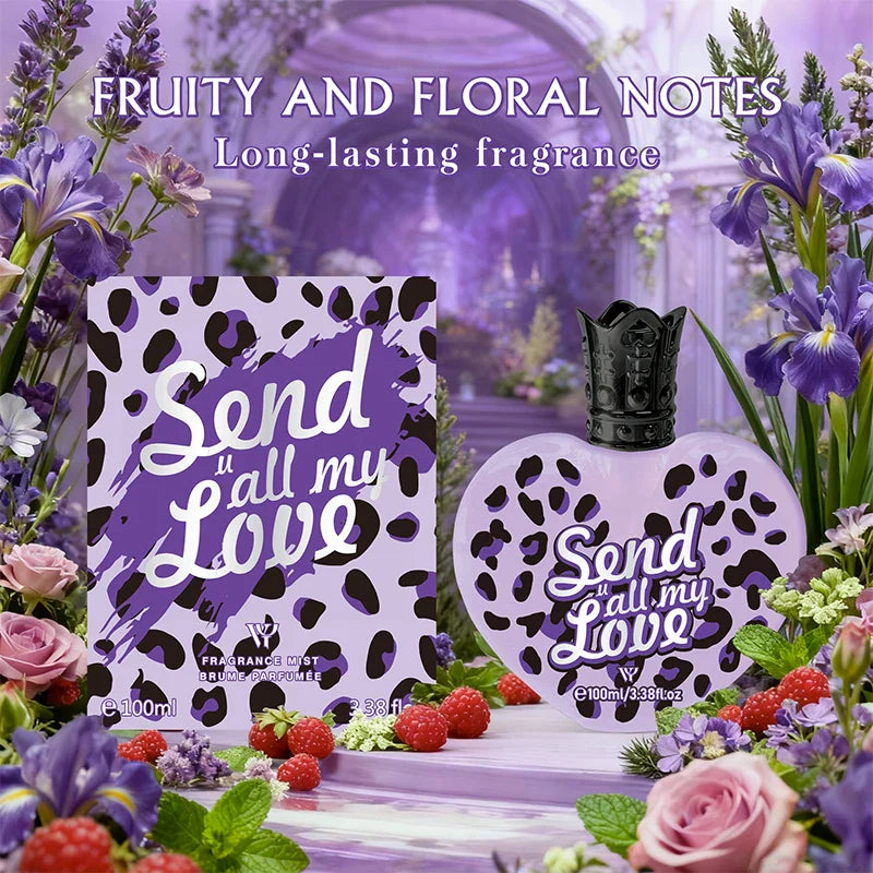 Creative Brand Unisex Heartshaped Perfume Fresh Natural Orange Berry Woody Rose Light Perfume Sweet Girlish Love Fragrance Spray